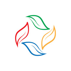 Obraz premium Logos of green Tree leaf ecology