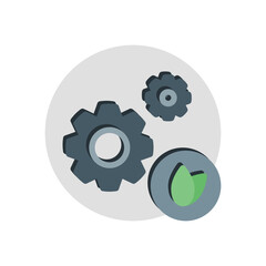 eco mechanism settings icon in flat style isolated on white background. EPS 10