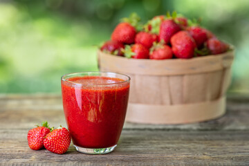 strawberry smoothie in glass