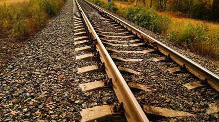 railroad tracks in the forest