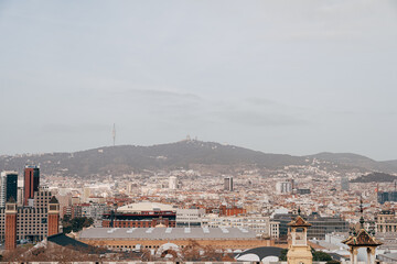 Cityscape view of the city of Barcelona in Spain.