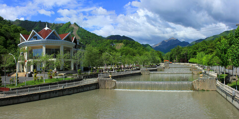 Azerbaijan. The river flowing in the city of Gabala.