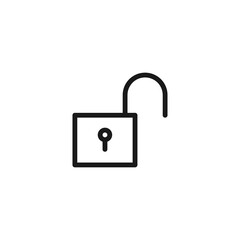 Open padlock icon. Unlock symbol modern, simple, vector, icon for website design, mobile app, ui. Vector Illustration