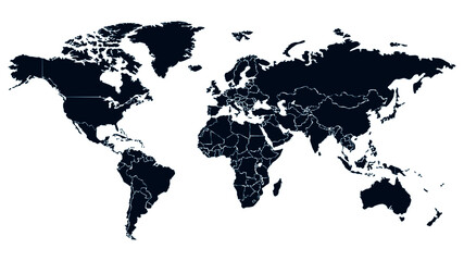 Fototapeta premium World map modern.Globe map.Generalized world map.World map on isolated background.Vector Illustration