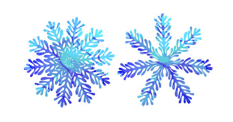 Blue picturesque snowflakes. Vector illustration