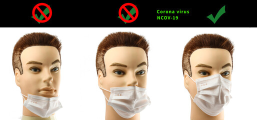 A man doll that shows you how to properly put a mask to prevent the infection Coronavirus Virus Coronavirus 2019-nCoV