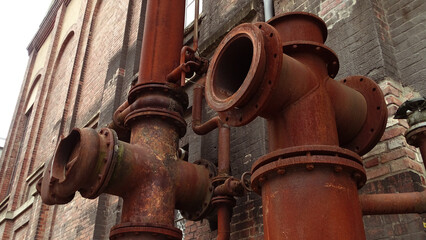 old metal pipes from an industrial factory