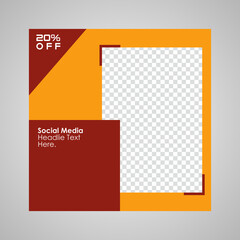 Set of Editable minimal square banner template. Suitable for social media post and web internet ads. Vector illustration with photo college.