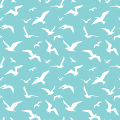 Seagulls seamless pattern