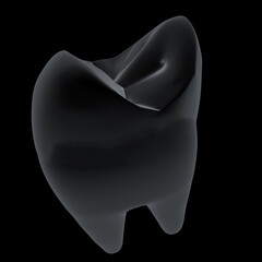 Tooth. 3d illustration. On a black background.