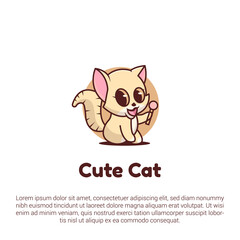 vector cat logo design with cute concept style illustrations for badges, emblems, icons, and sticker.