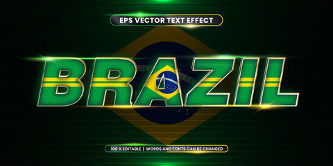 Brazil words, Editable text effect
