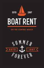 Summer Retro Vector Logo Template for Banner, Poster, Flyer.