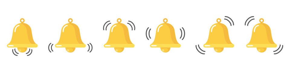 Bell notification icon set for incoming messages. Notification number sign for alarm clock and smartphone application alert. Vector illustration
