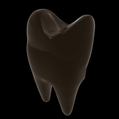 Tooth. 3d illustration. On a black background.