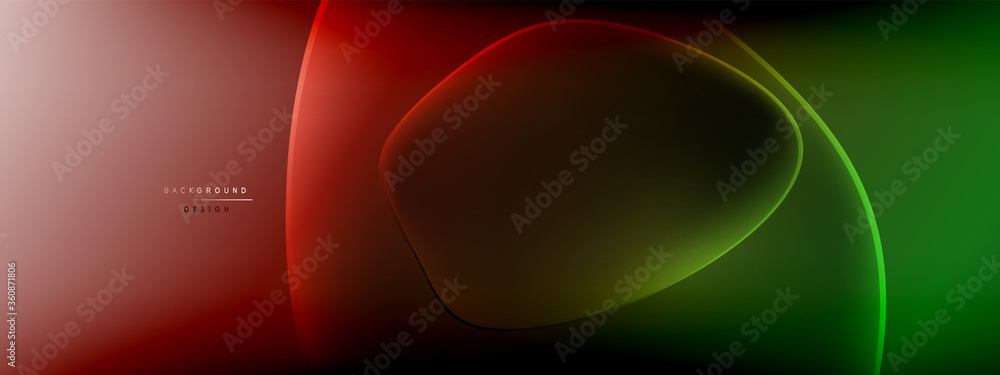 Wall mural vector abstract background - liquid bubble shapes on fluid gradient with shadows and light effects. 