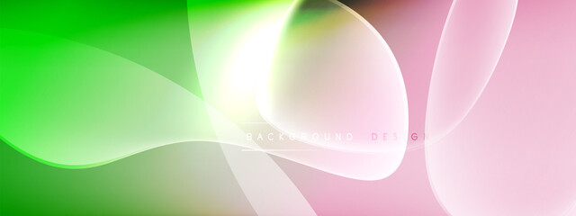 Vector abstract background - liquid bubble shapes on fluid gradient with shadows and light effects. Shiny design template for text