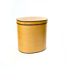 image of a vintage hatbox isolated on white. closed lid