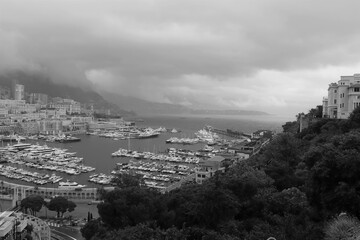 Le port de Monaco vu de haut, ville de Monaco, Principauté de Monaco