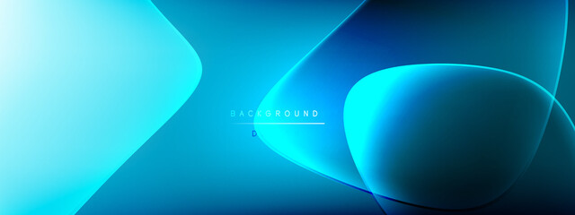 Vector abstract background - liquid bubble shapes on fluid gradient with shadows and light effects. Shiny design template for text