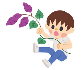 芋ほり さつまいも 秋 イベント ベクター イラスト