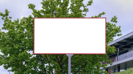 white blank bigboard with empty space for advertising at city street mock-up