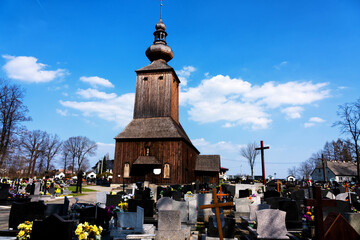 Old wooden church in Cwiklice, Pszczyna County, Silesian Voivodeship, Poland