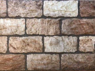 Brown stone and black strap tile wall texture pattern background