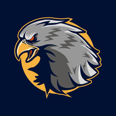 eagle head vector illustration design over the circle