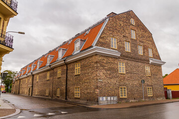 Kristianstad, Sweden - August 18, 2016: Beautiful buildings and architecture in the tourist center