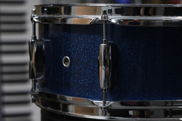 Colored snare drums close up. Texture. Substrate.