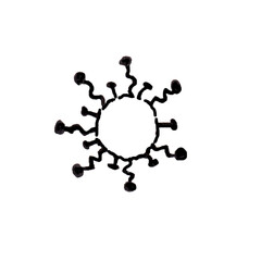 Coronavirus bacteria COVID-19 silhouette hand drawn illustration