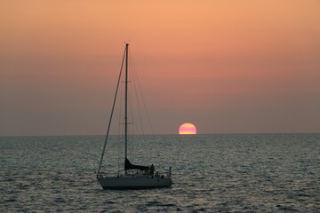 Sunset in the bahamien sea