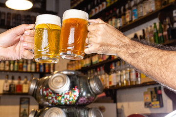 glass of beer in a bar