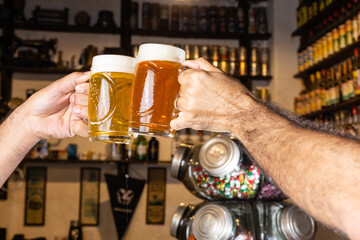 glass of beer in a bar