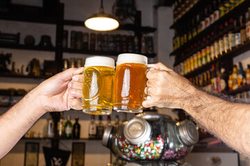 glass of beer in a bar