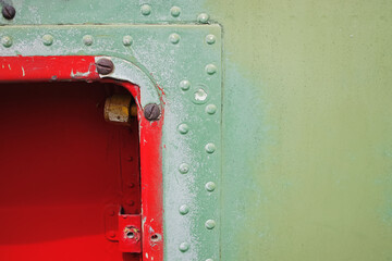 Red and green vintage industrial metal texture