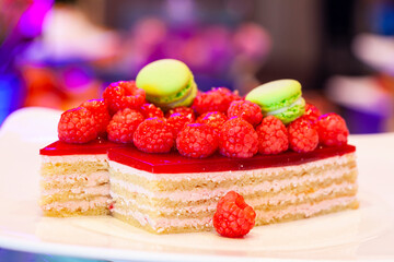Delicious sweets on candy buffet