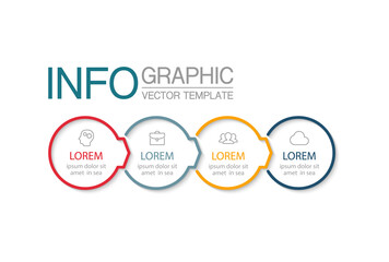 Vector infographic template with 4 steps or options. Data presentation, business concept design for web, brochure, diagram.