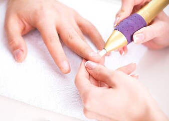 Hands during manicure care session