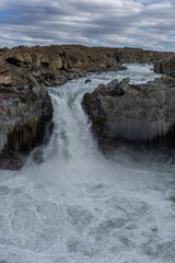Fototapeta na wymiar The incredibly beautiful Aldeyjarfoss waterfall in North Iceland. 