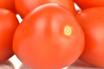 Red plum tomato, macro.