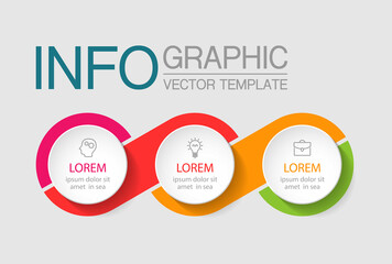 Vector infographic template with 3 steps or options. Data presentation, business concept design for web, brochure, diagram.
