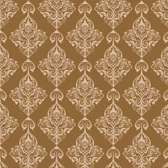 brown damask pattern vector