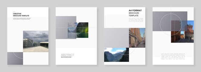 A4 brochure layout of modern covers design templates for business flyer leaflet, A4 format brochure design, report, presentation, magazine cover, book design in minimal style.