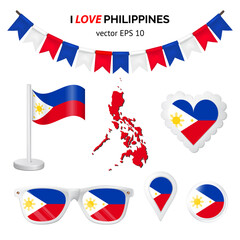 Philippines symbols set