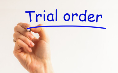 Hand writing inscription Free Trial with marker, concept.