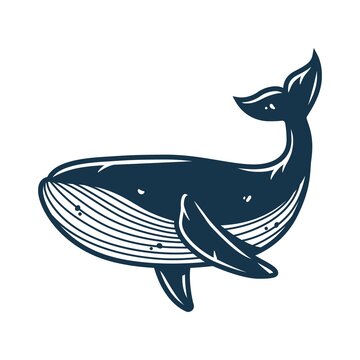 Floating ocean humpback whale nautical logo design