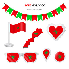 Morocco symbols set