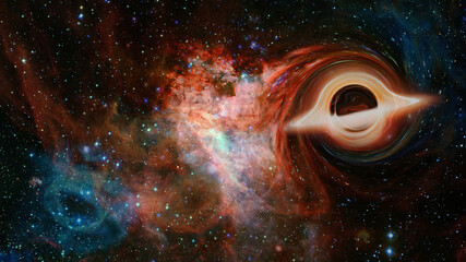 Gargantua galaxy design, Black hole. Elements of this image furnished by NASA.